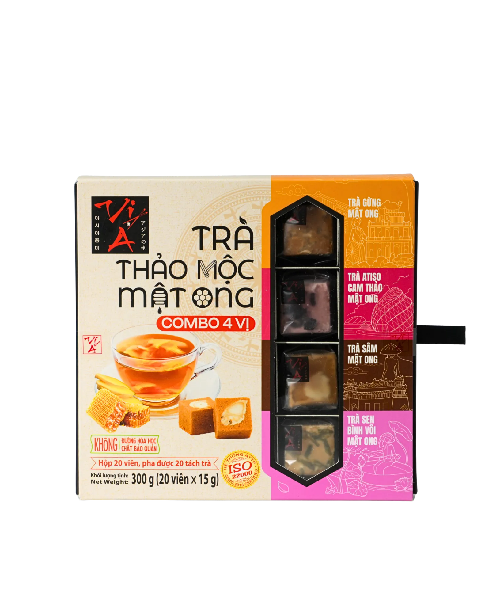 Trà Thảo Mộc Mật Ong Combo 4 Vị Viên Vị Á